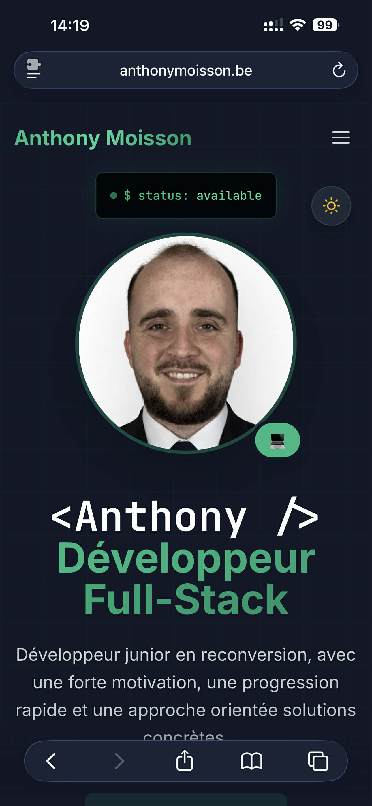 AnthonyMoisson - Portfolio développeur